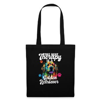 The Best Therapy Is A Golden Retriever Dog Mom - Stoffbeutel - Schwarz - Vorne
