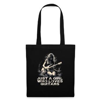 just a girl how loves guitars - Stoffbeutel - Schwarz - Vorne