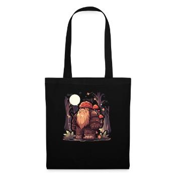 Champignon Cueillette Mycologie Champignons Chasse aux morilles - Sac en tissu - noir - Devant