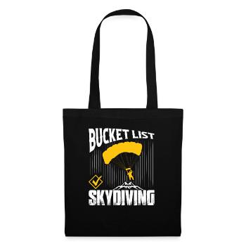 Bucket List: Skydiving Skydiver Parachute - Stoffbeutel - Schwarz - Vorne
