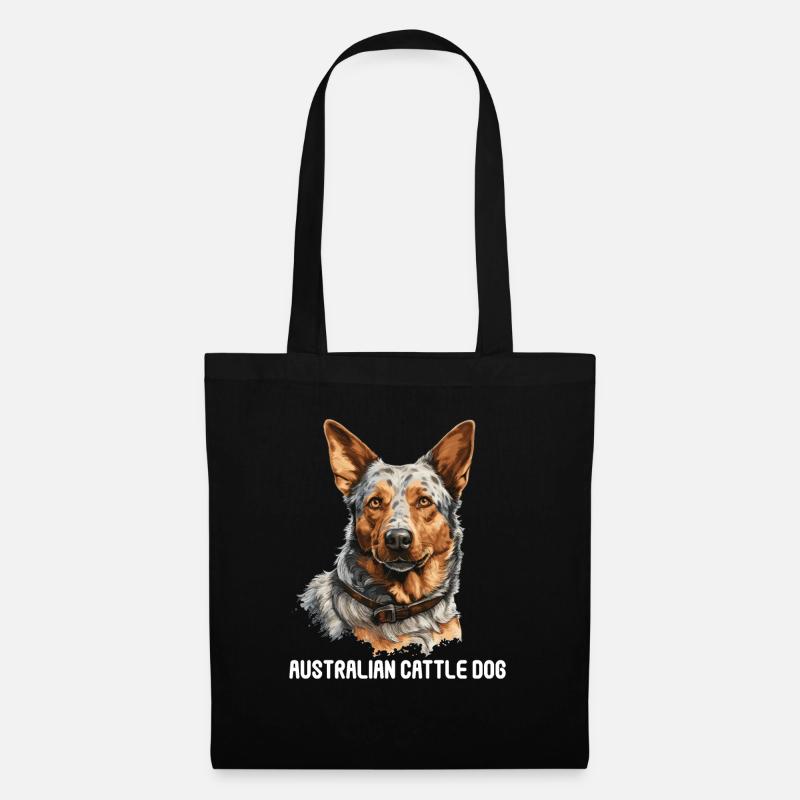 Hund Australian Cattle Dog - Stoffbeutel - Schwarz