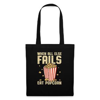 Quand tout le reste échoue Eat Popcorn Funny Theater Cine - Sac en tissu - noir - Devant
