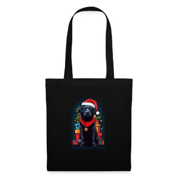 Lustiger Labrador Retriever Mit - Stoffbeutel - Schwarz - Vorne
