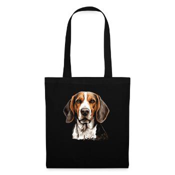 Hund American Foxhound - Stoffbeutel - Schwarz - Vorne