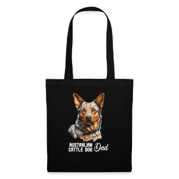 Hund Australian Cattle Dog - Stoffbeutel - Schwarz - Vorne
