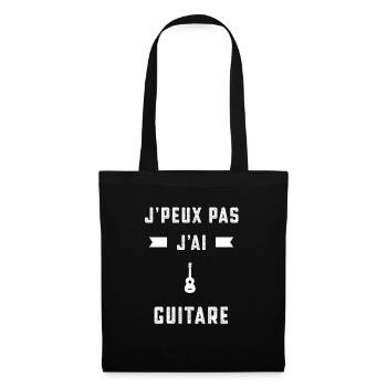 je peux pas j'ai guitare guitariste cadeau - Sac en tissu - noir - Devant