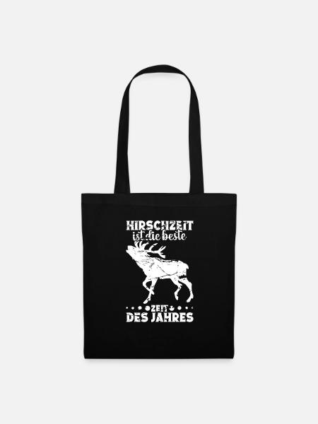 Weißwedelhirsch Hirschkostüm Hirschjäger - Stoffbeutel - Schwarz