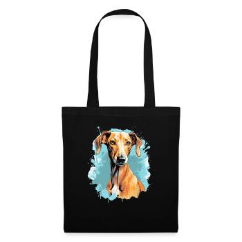 Chien Azawakh - Sac en tissu - noir - Devant