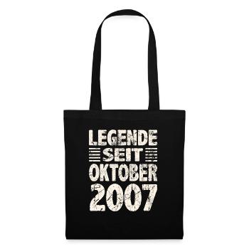 Oktober 2007 Legende seit 16 Jahren Mann Frau - Stoffbeutel - Schwarz - Vorne