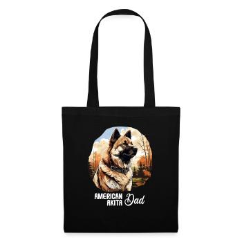 Hund American Akita - Stoffbeutel - Schwarz - Vorne