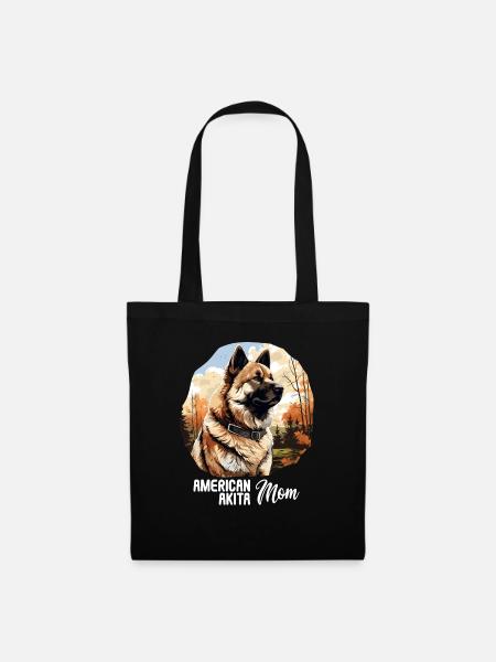Hund American Akita - Stoffbeutel - Schwarz