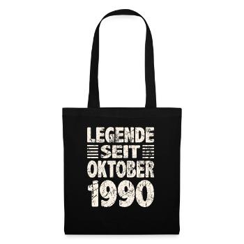 Oktober 1990 Legende seit 33 Jahren Mann Frau - Stoffbeutel - Schwarz - Vorne