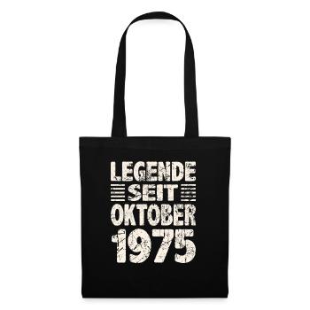 Oktober 1975 Legende seit 48 Jahren Mann Frau - Stoffbeutel - Schwarz - Vorne