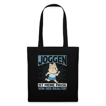 Jogging Läufer Joggen ist meine Pause - Stoffbeutel - Schwarz - Vorne