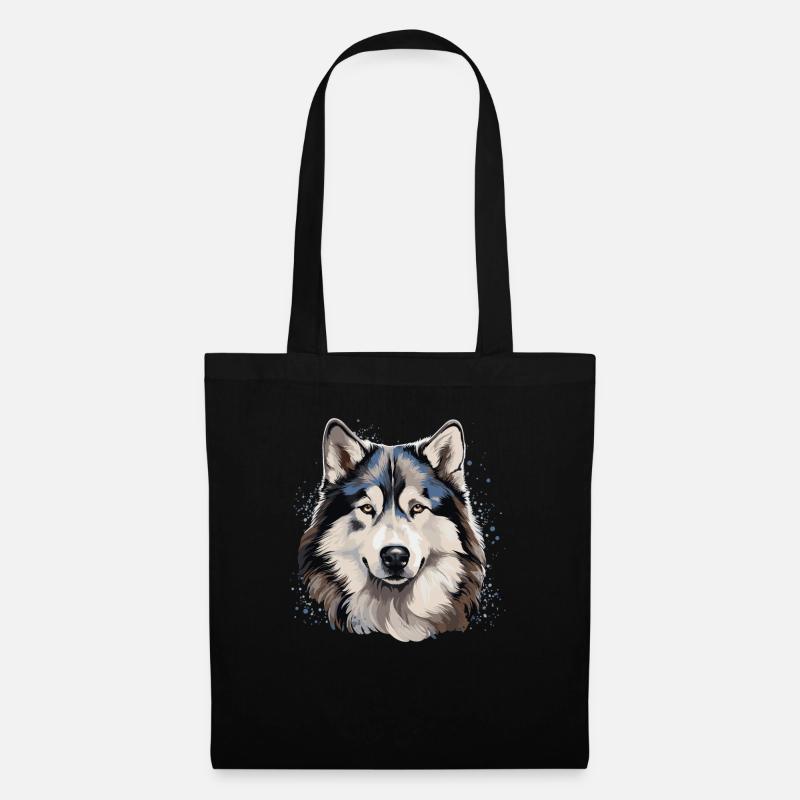 Hund Alaskan Malamute - Stoffbeutel - Schwarz