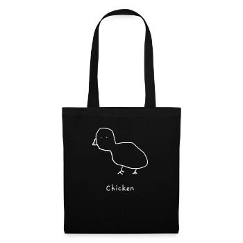 Poulet - Sac en tissu - noir - Devant