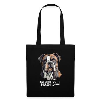 Chien bouledogue américain - Sac en tissu - noir - Devant