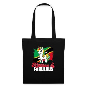 St. Kitts und Nevis Flagge - Stoffbeutel - Schwarz - Vorne