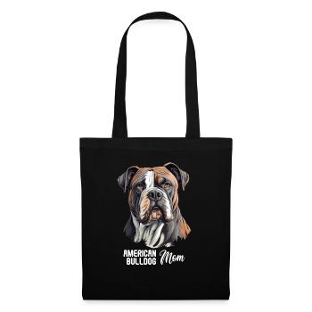 Chien bouledogue américain - Sac en tissu - noir - Devant