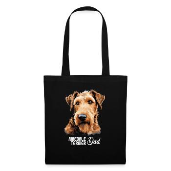 Hund Airedale Terrier - Stoffbeutel - Schwarz - Vorne