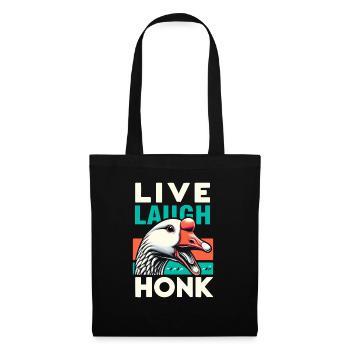 Live, Laugh, Horn – Joyful Goose Meme - Tote Bag - black - Front