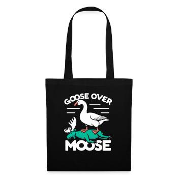 Goose over Moose – Oie triomphante - Sac en tissu - noir - Devant
