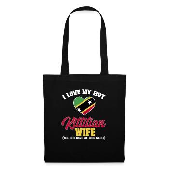 St. Kitts und Nevis Flagge - Stoffbeutel - Schwarz - Vorne