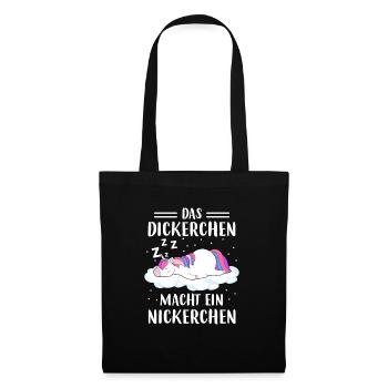 Dickerchen macht Nickerchen Einhorn - Stoffbeutel - Schwarz - Vorne