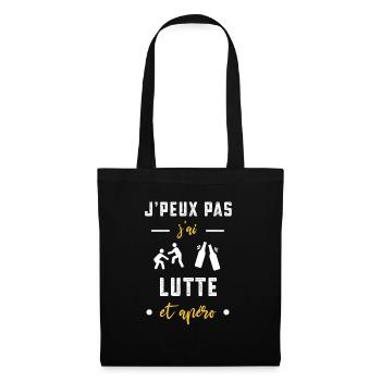je peux pas j'ai Lutte apéro humour - Sac en tissu - noir - Devant