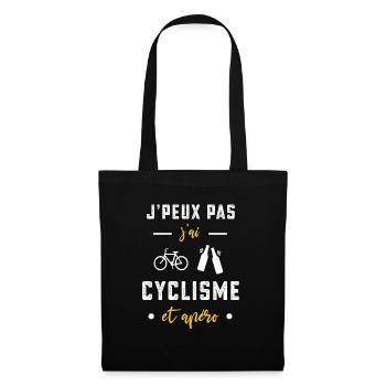 je peux pas j'ai cyclisme apéro humour - Sac en tissu - noir - Devant