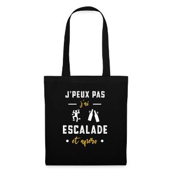 je peux pas j'ai escalade apéro humour - Sac en tissu - noir - Devant