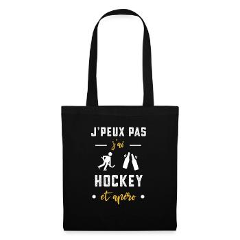 je peux pas j'ai hockey apéro humour - Sac en tissu - noir - Devant
