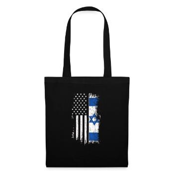 Israel Usa - Stoffbeutel - Schwarz - Vorne