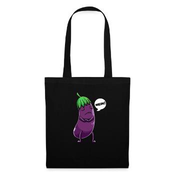 Aubergine Obst Und Gemüse - Stoffbeutel - Schwarz - Vorne