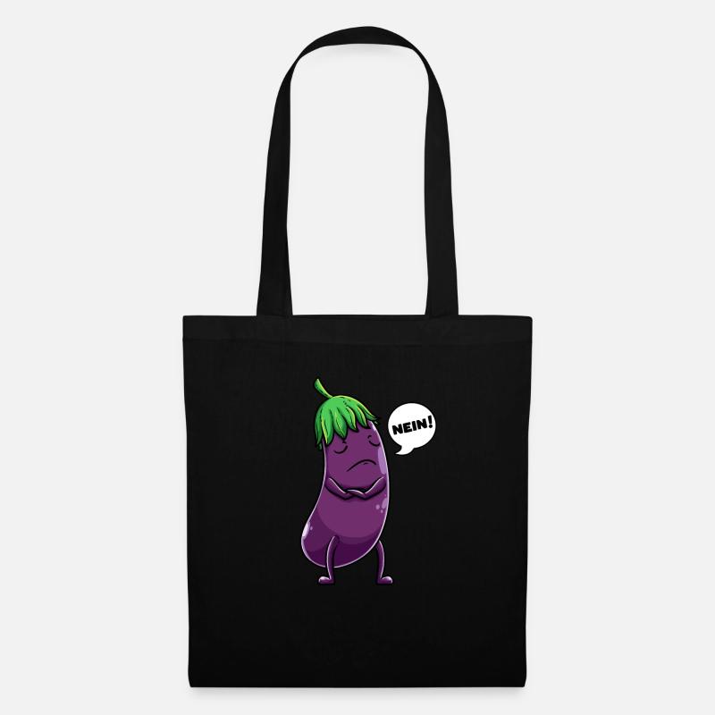 Aubergine Obst Und Gemüse - Stoffbeutel - Schwarz