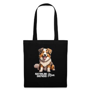 Hund Australian Shepherd - Stoffbeutel - Schwarz - Vorne