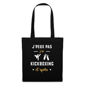 je peux pas j'ai kickboxing apéro humour - Sac en tissu - noir - Devant