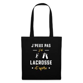 je peux pas j'ai lacrosse apéro humour - Sac en tissu - noir - Devant