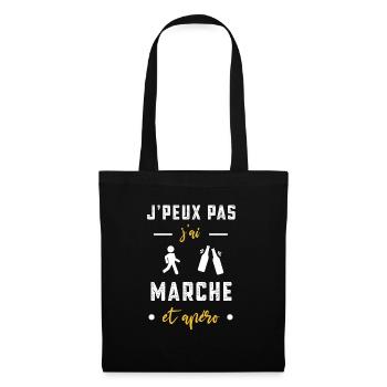 je peux pas j'ai marche apéro humour - Sac en tissu - noir - Devant