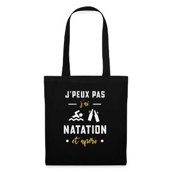 je peux pas j'ai natation apéro humour - Sac en tissu - noir - Devant