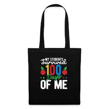 Mes élèves ont survécu 100 jours enseignant 100e jour - Sac en tissu - noir - Devant