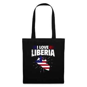 Liberia Flagge Liberianer - Stoffbeutel - Schwarz - Vorne