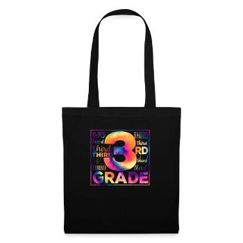 Tie Dye 3rd Grade Third Typography Team Students - Tote Bag - black - Front