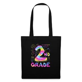 Tie Dye 2e année Deuxième équipe de typographie Élève - Sac en tissu - noir - Devant