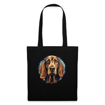 Hund Bloodhound - Stoffbeutel - Schwarz - Vorne