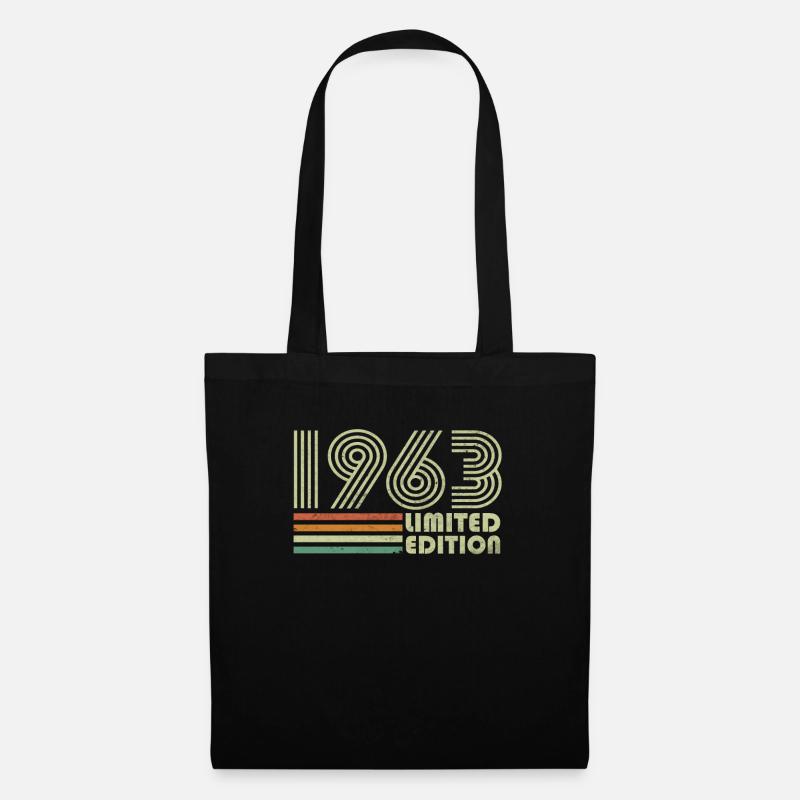 Vintage 1963 Vintage Retro Jubiläumsgeschenk - Stoffbeutel - Schwarz