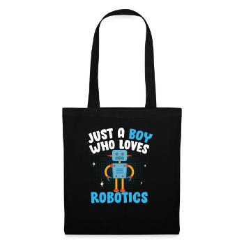 Droid Builder Robot Funny Just A Boy Who Loves Rob - Stoffbeutel - Schwarz - Vorne