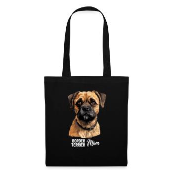 Chien Border Terrier - Sac en tissu - noir - Devant