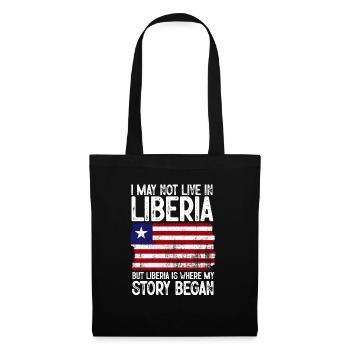 Liberia Flagge Liberianer - Stoffbeutel - Schwarz - Vorne