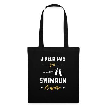 je peux pas j'ai swimrun apéro humour - Sac en tissu - noir - Devant